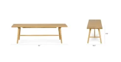 Seno Oak 55" Solid Wood Bench | Modern & Durable Indoor/Outdoor Seating -Furniture Sales 2024 image98317