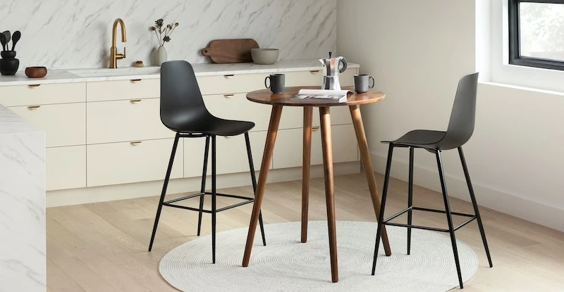 Seno Walnut 31" Round Bar Table - Premium Counter & Bar Table 1 Seno Walnut 31" Round Bar Table - Premium Counter & Bar Table